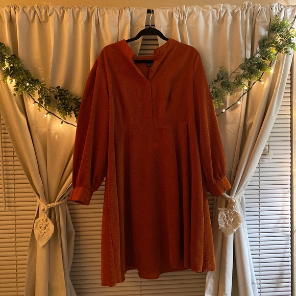 SHEIN Tops - Corduroy Burnt Orange Blouse